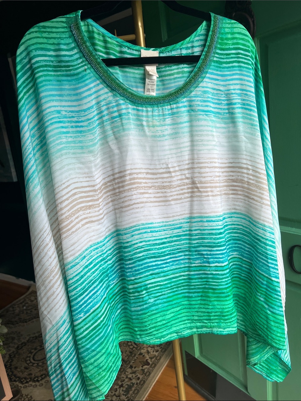 Chico's Green poncho ombré Top 💕 Size small/medium